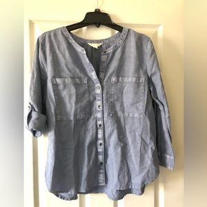 NWT, CASLON Blue Button down Blouse